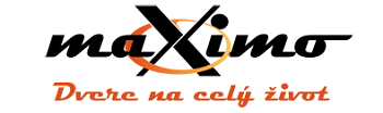 MAXIMO Dvere logo, symbolizující spolehlivost a moderní řešení bezpečnostních dveří pro váš dům.